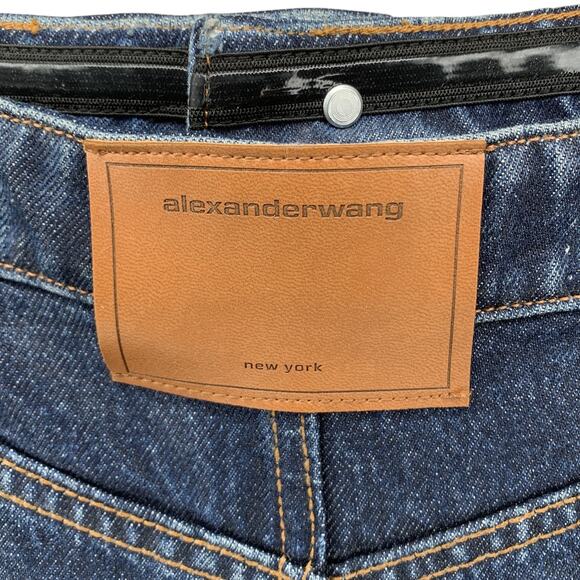 Alexander Wang Crystal Embellished Waxed Denim Strapless Jumpsuit - Picture 12 of 16